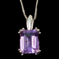 Pendentif Améthyste sertie et chaîne Argent 925