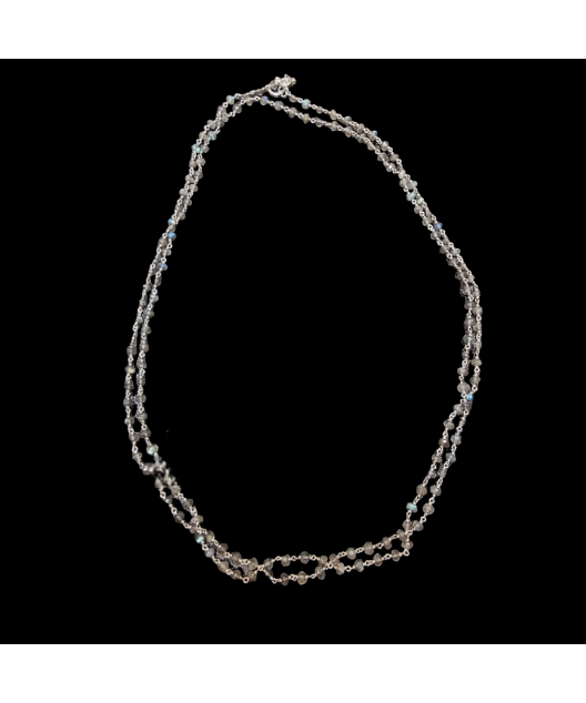 Collier Labradorite 102 cm Argent 925