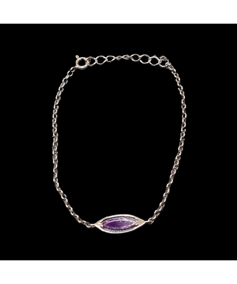 Bracelet Améthyste avec fermoir Argent 925