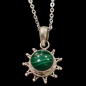 Pendentif Malachite soleil Argent 925 avec chaîne