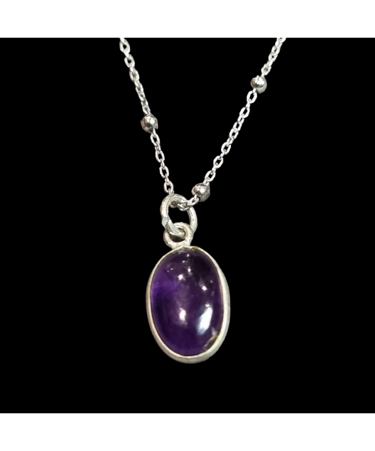 Pendentif Améthyste et chaîne Argent 925