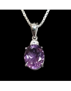 Pendentif Améthyste et chaîne Argent 925