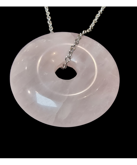 Pendentif Quartz rose Donut