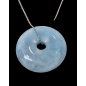 Pendentif Aigue marine Donut avec chaîne