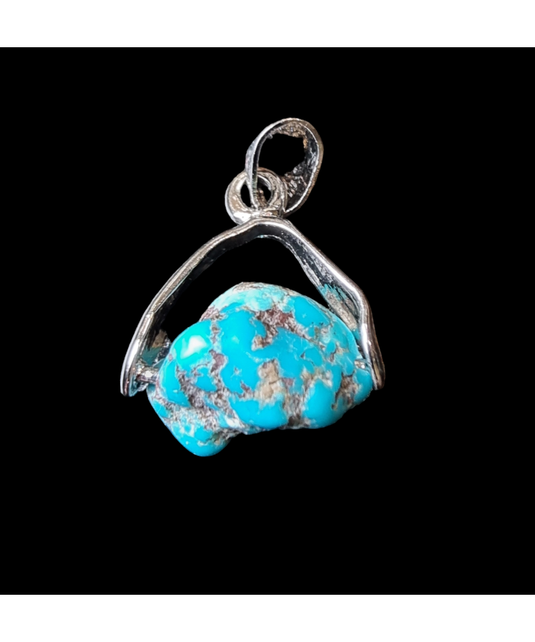 Pendentif Turquoise avec bélière et chaîne