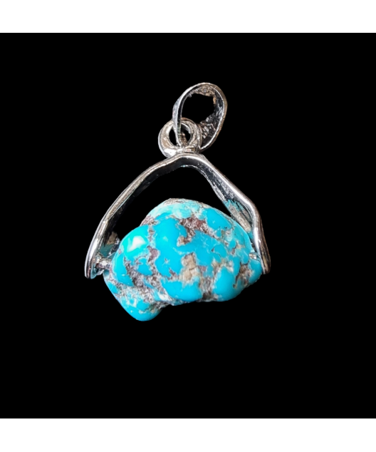 Pendentif Turquoise avec bélière et chaîne