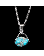 Pendentif Turquoise avec bélière et chaîne