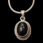 Pendentif Saphir noir étoilé "Black Star" avec chaîne Argent 925