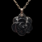Pendentif Onyx Fleur et chaîne Argent 925