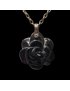 Pendentif Onyx Fleur et chaîne Argent 925