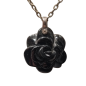 Pendentif Onyx Fleur et chaîne Argent 925