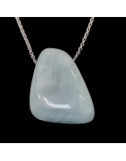 Pendentif Aigue marine sur chaîne