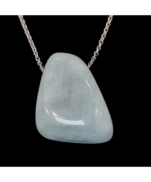 Pendentif Aigue marine sur chaîne