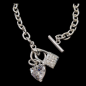 Pendentif Zirconium Cœur avec chaîne gros maillons