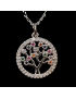 Pendentif Zirconium multicolore Arbre de vie sur chaîne