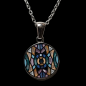 Pendentif Email rond avec chaîne