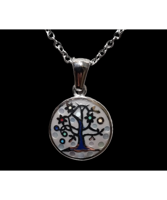 Pendentif Email rond Arbre...