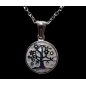 Pendentif Email rond Arbre de vie avec chaîne