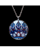 Pendentif Email rond GM avec chaîne