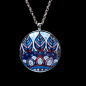 Pendentif Email rond GM avec chaîne