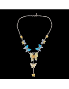 Collier Zirconium & Email Papillons