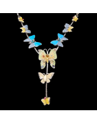 Collier Zirconium & Email Papillons