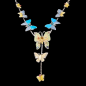 Collier Zirconium & Email Papillons