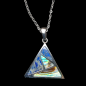 Pendentif Lapis-lazuli & Nacre triangle sur chaîne