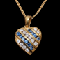 Pendentif Zirconium cœur Plaqué or avec chaîne