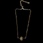 Pendentif Unakite & Onyx sur chaîne dorée réglable