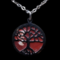 Pendentif Jaspe mokaïte Arbre de vie sur chaîne