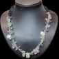 Collier Fluorite Zirconium Perles d'eau douce baroques & Onyx facettée