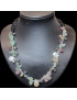 Collier Fluorite Zirconium Perles d'eau douce baroques & Onyx facettée