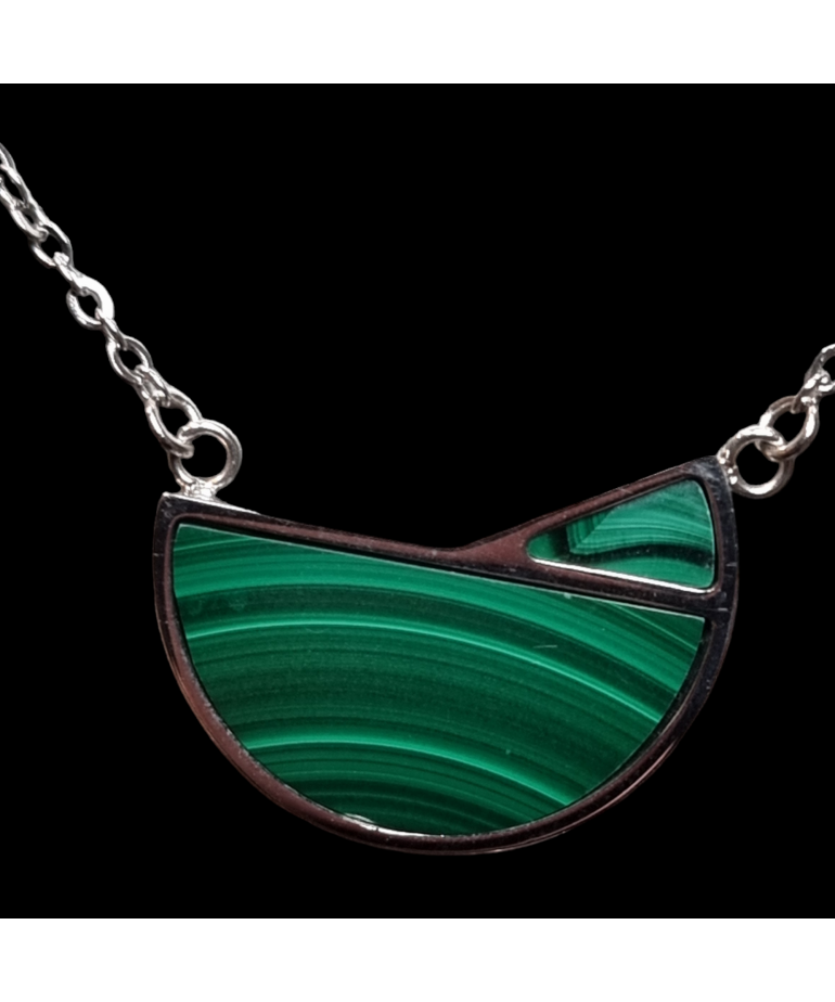 Pendentif Malachite sur chaîne