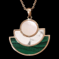 Pendentif Malachite Howlite & Nacre avec chaîne acier rosé