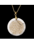 Pendentif Howlite Fleur de vie rond avec bélière sur chaîne dorée