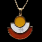 Pendentif Cornaline Howlite & Jaspe jaune avec chaîne acier plaqué or