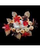 Broche & Pendentif  Zirconium Nacre & Bakélite fleur