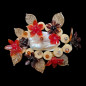 Broche & Pendentif  Zirconium Nacre & Bakélite fleur