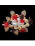 Broche & Pendentif  Zirconium Nacre & Bakélite fleur