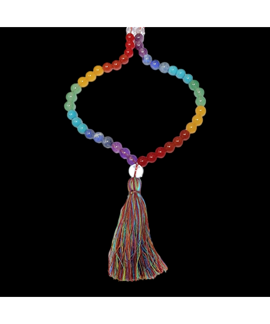 Collier Mala 7 Chakras 108 pierres rondes 8mm