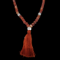 Collier Mala Sardonyx et Cristal de Quartz mat 108 pierres rondes 8mm