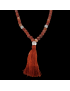Collier Mala Sardonyx et Cristal de Quartz mat 108 pierres rondes 8mm