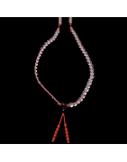 Collier Mala Cristal de roche & Onyx 108 pierres rondes 6mm