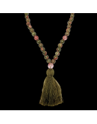 Collier Mala Unakite 108 pierres rondes 8mm