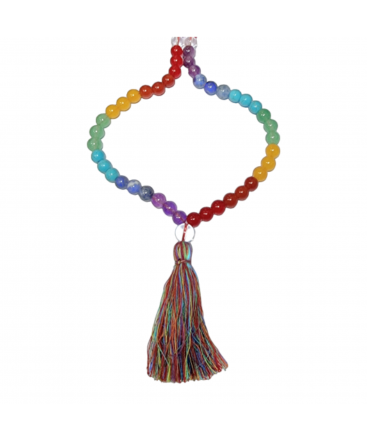 Collier Mala 7 Chakras 108 pierres rondes 8mm