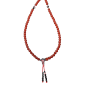 Collier Mala Cornaline & Onyx 108 pierres rondes 6mm
