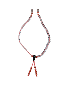 Collier Mala Cristal de roche & Onyx 108 pierres rondes 6mm