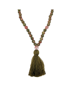 Collier Mala Unakite 108 pierres rondes 8mm