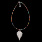 Pendentif Feuille sur collier multipierres Argent 925